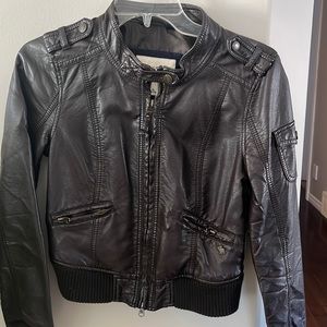 Abercrombie brown pleather jacket